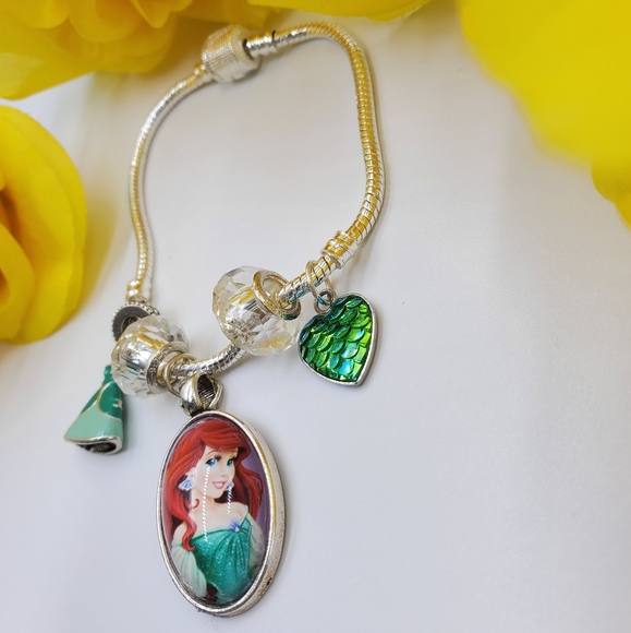 Little Mermaid 925 s.silver big charm bracelet - Picture 3 of 10